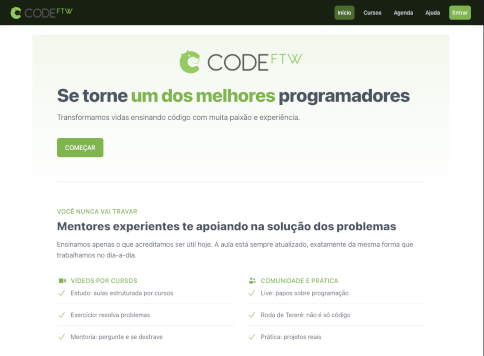 Homepage of Code FTW