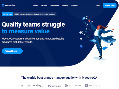 Homepage of MaestroQA