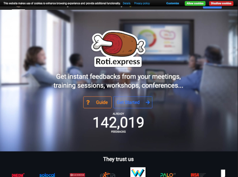 Homepage of Roti.express